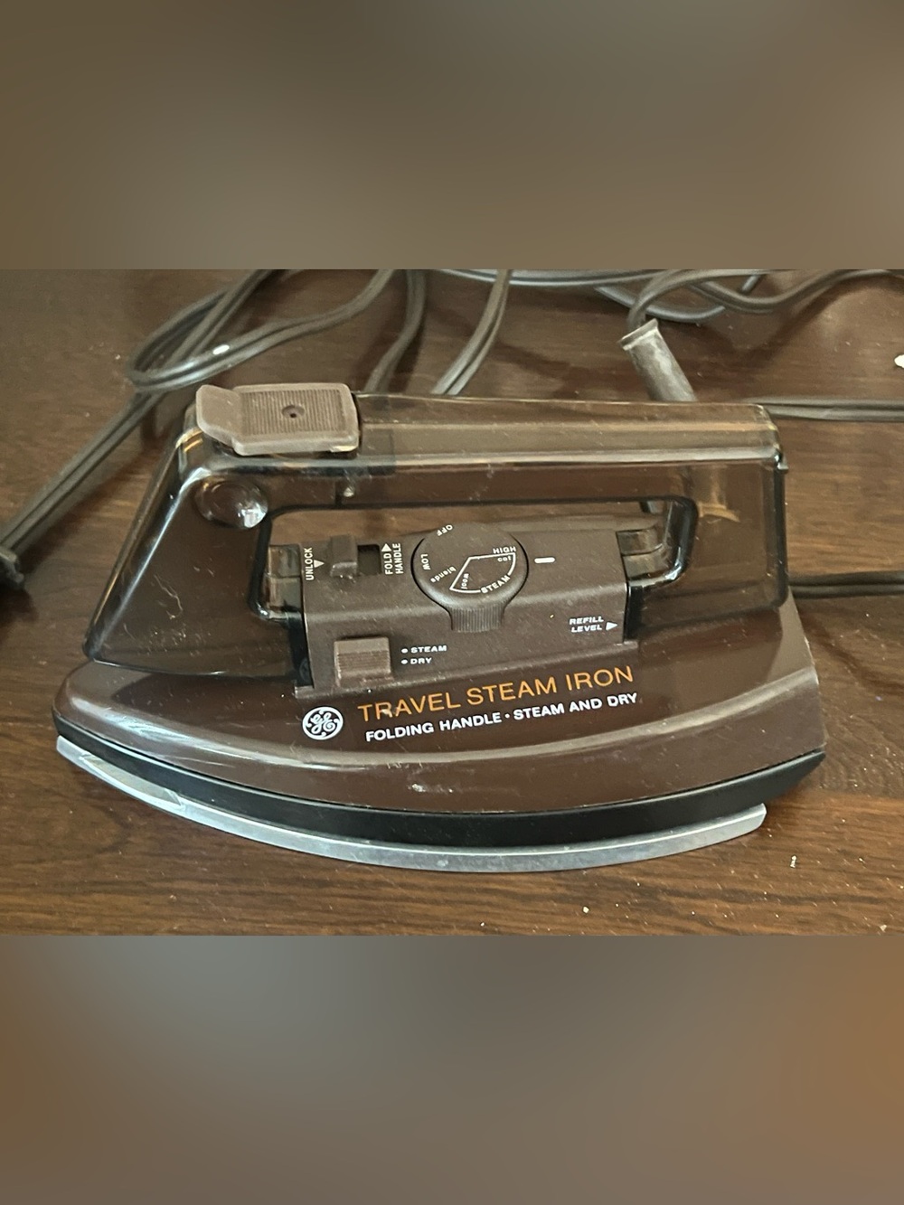 GE Travel Steam Iron in Black - Folding Handle, Steam & Dry